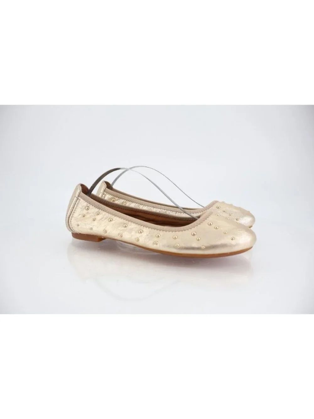 Born Women's Ballet Flats Size 7.5 Gold Studded Leather Slip On Shoes Comfy